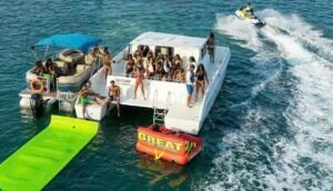 private catamaran with watersports
