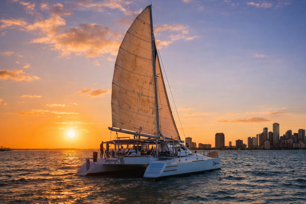 Miami sunset catamaran cruise with open bar